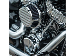 Rough Crafts Finned Air Cleaner Chrome Rough Crafts