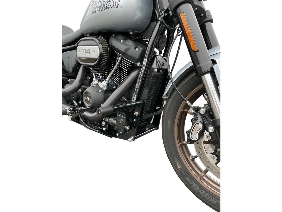 Kodlin Club Style Engine Guard For M8 Softail With Oil Cooler Protection Black Powder Coated Kodlin