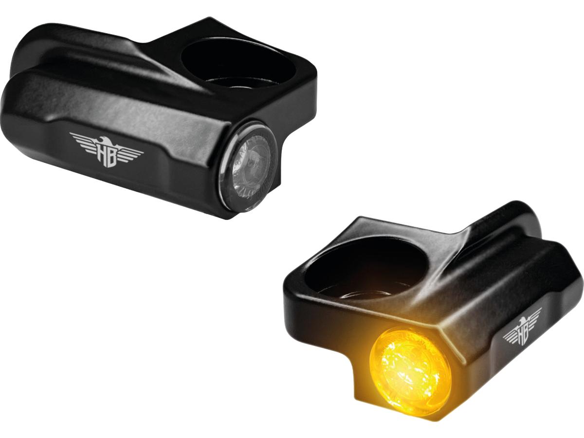Heinz Bikes Nano Series Handlebar Led Turn Signal For Sportster S Black Powder Coated Smoke Led Heinz Bikes