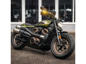 Heinz Bikes Nano Series Handlebar Led Turn Signal For Sportster S Black Powder Coated Smoke Led Heinz Bikes
