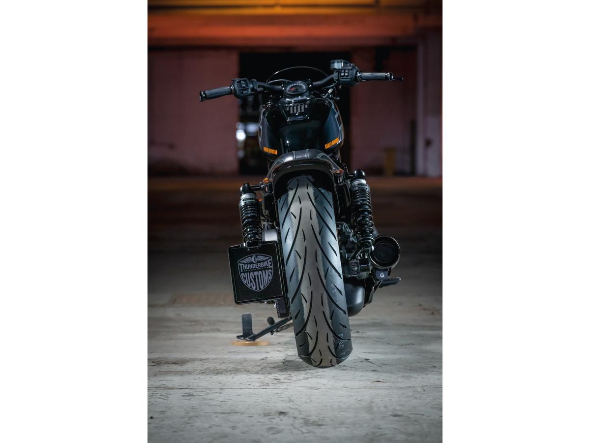 Thunderbike Medium Side Mount License Plate Bracket Black Satin Thunderbike