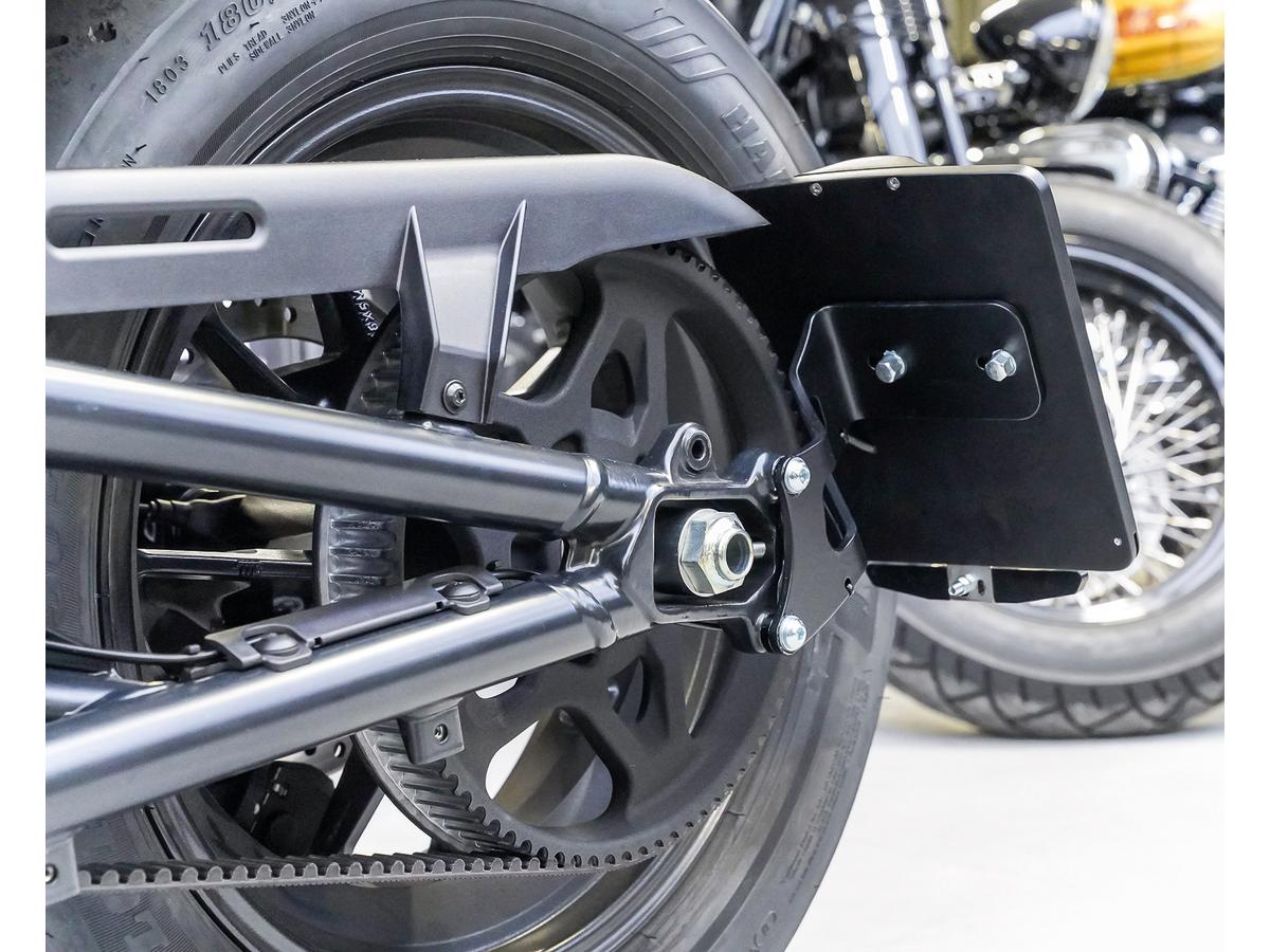 Thunderbike Medium Side Mount License Plate Bracket Black Satin Thunderbike