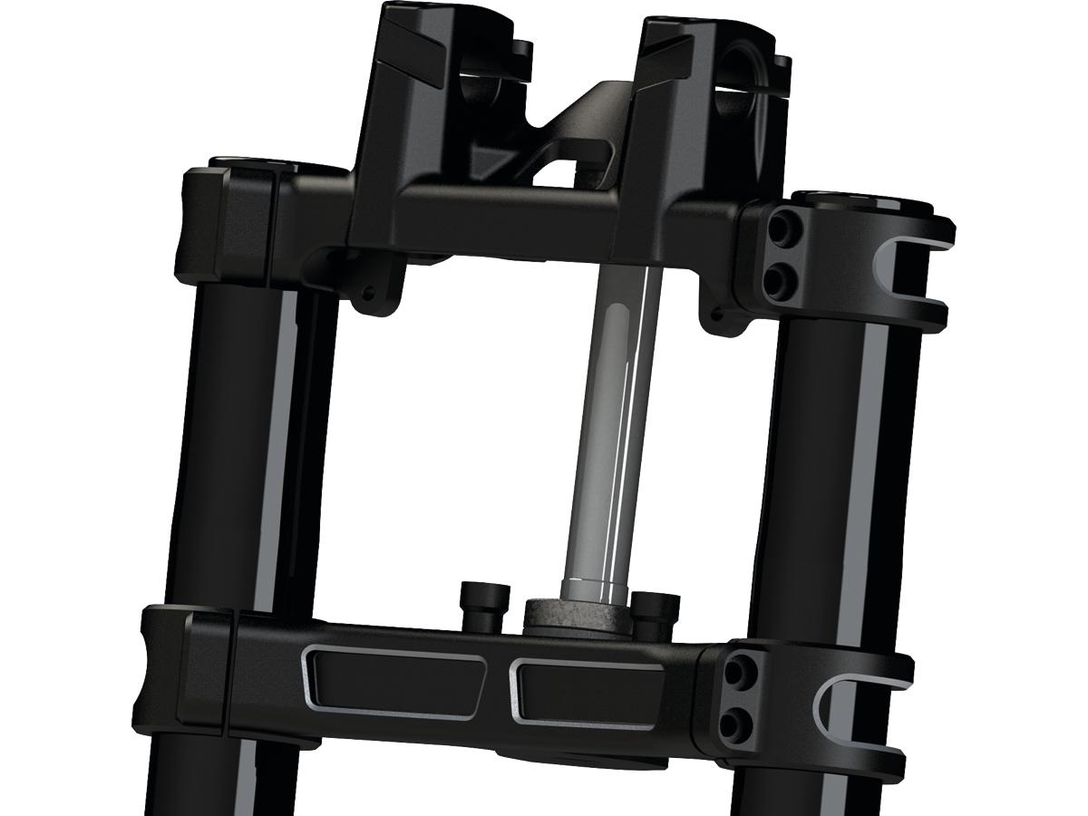 Thunderbike Sp S Triple Tree Kit For 1 1/8" Handlebars Black Cut Anodized Thunderbike Default Title