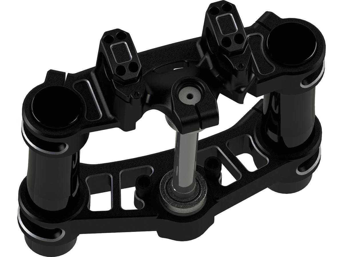 Thunderbike Sp S Triple Tree Kit For 1 1/8" Handlebars Black Cut Anodized Thunderbike