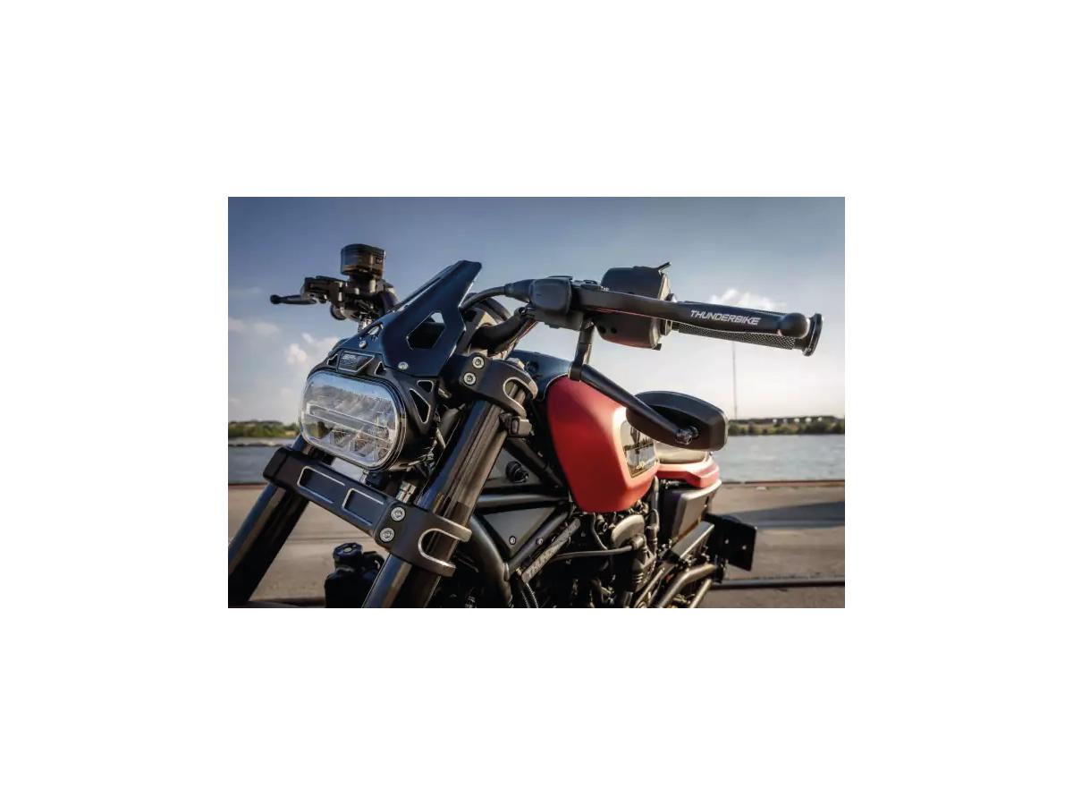 Thunderbike Quick Stripe Turn Signal Set 54mm Black Powder Coated Tinted Led Thunderbike