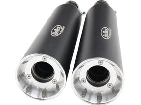 Rev Tech Performance Slip On Muffler For Softail Low Black Powder Coated Rev Tech