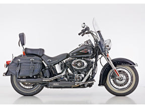 Rev Tech Performance Slip On Muffler For Softail Low Black Powder Coated Rev Tech Default Title