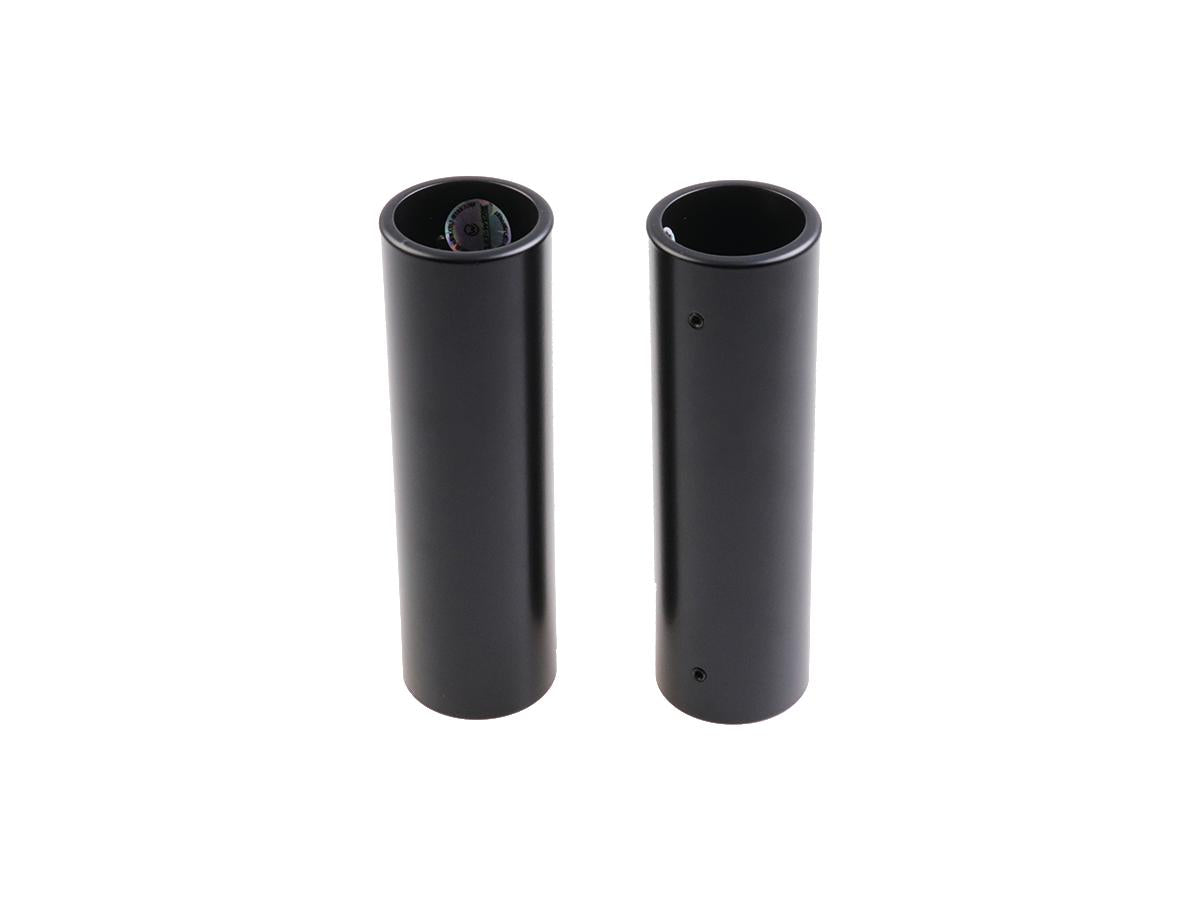 Cult Werk Upper Fork Cover Long Version, Relocated Oem Front Turn Signal Position Gloss Black Powder Coated Cult Werk
