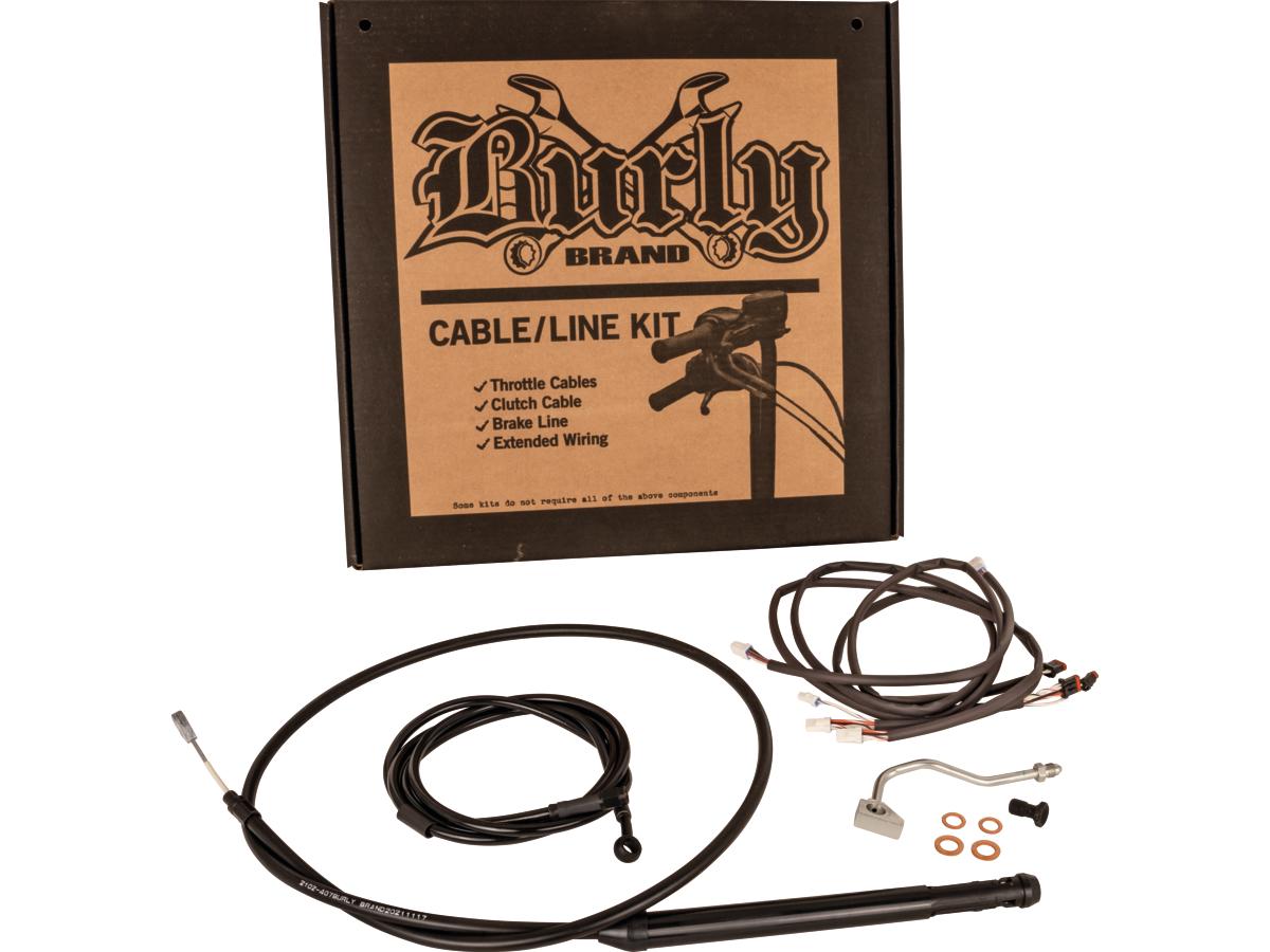 Burly Brand 14" Gorilla Bar Cable Kit Black Vinyl Cable Clutch Abs Burly Brand Default Title
