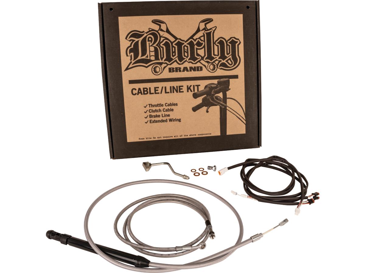 Burly Brand 16" Gorilla Bar Cable Kit Stainless Steel Clear Coated Cable Clutch Abs Burly Brand Default Title