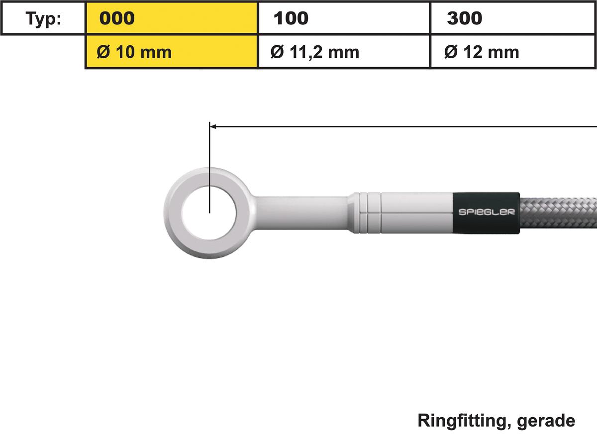 Spiegler 10 Mm, Vario Line Banjo Fitting Type 000, Straight Stainless Steel Spiegler