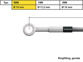 Spiegler 10 Mm, Vario Line Banjo Fitting Type 000, Straight Stainless Steel Spiegler