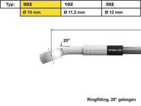Spiegler 10 Mm, Vario Line Banjo Fitting Type 002, 20° Elbow Stainless Steel Spiegler