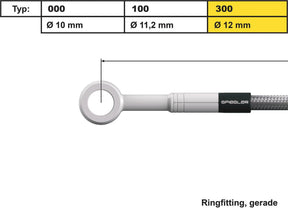 Spiegler 12 Mm, Vario Line Banjo Fitting Type 300, Straight Stainless Steel Spiegler