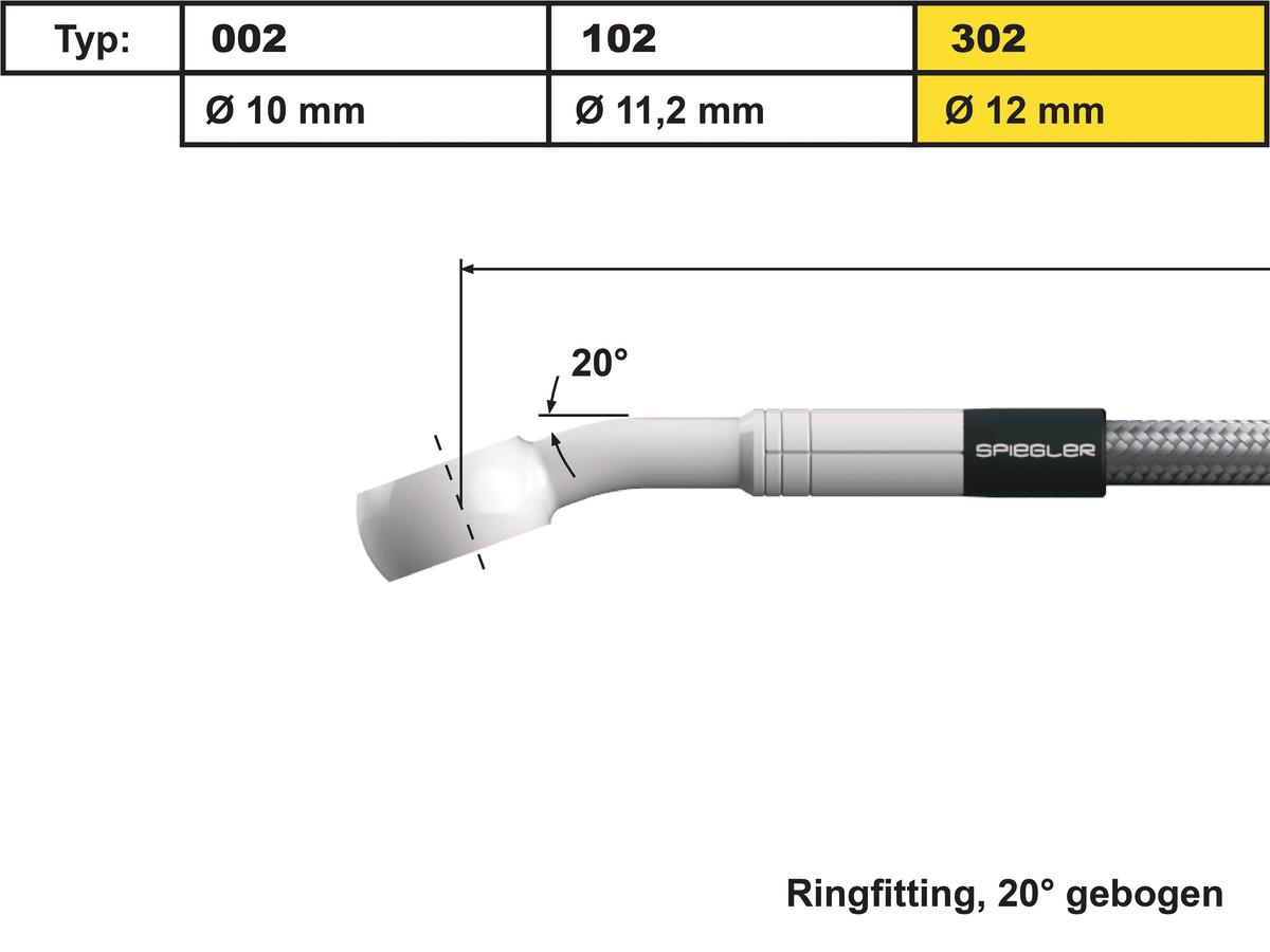 Spiegler 12 Mm, Vario Line Banjo Fitting Type 302, 20° Elbow Stainless Steel Spiegler