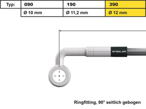 Spiegler 12 Mm, Vario Line Banjo Fitting Type 390, 90° Side Bend, Abs Block Stainless Steel Spiegler