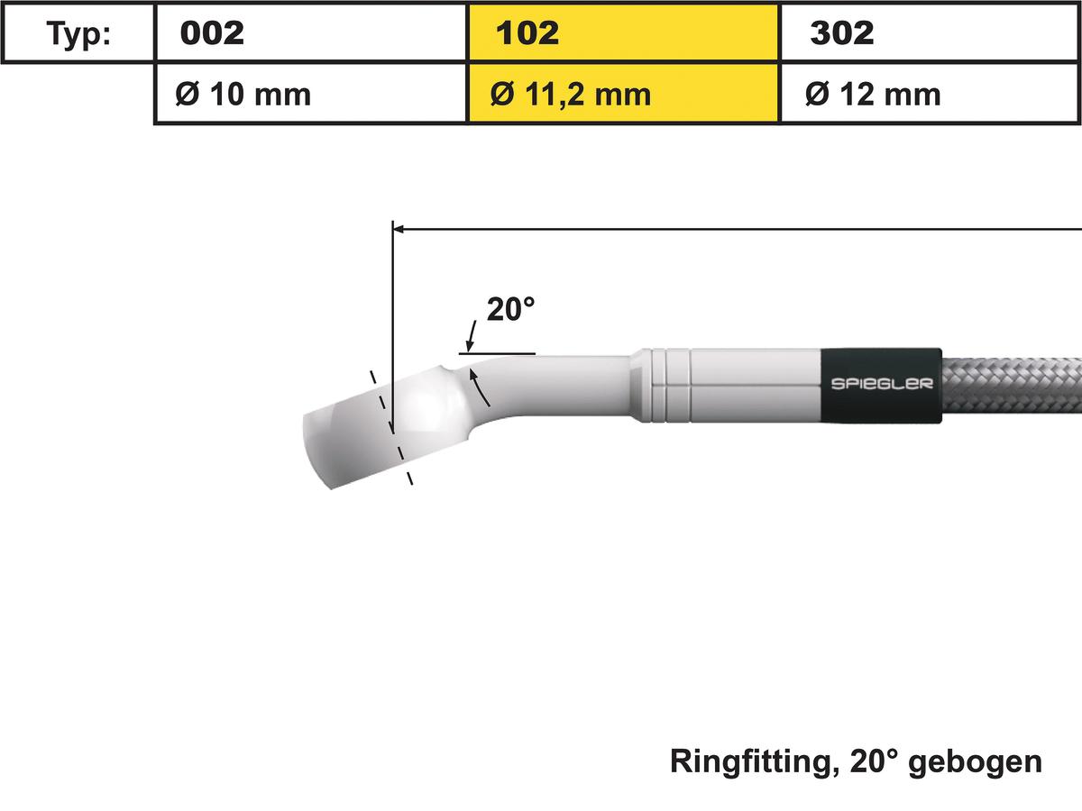 Spiegler 11 Mm, Vario Line Banjo Fitting Type 102, 20° Elbow Stainless Steel Spiegler