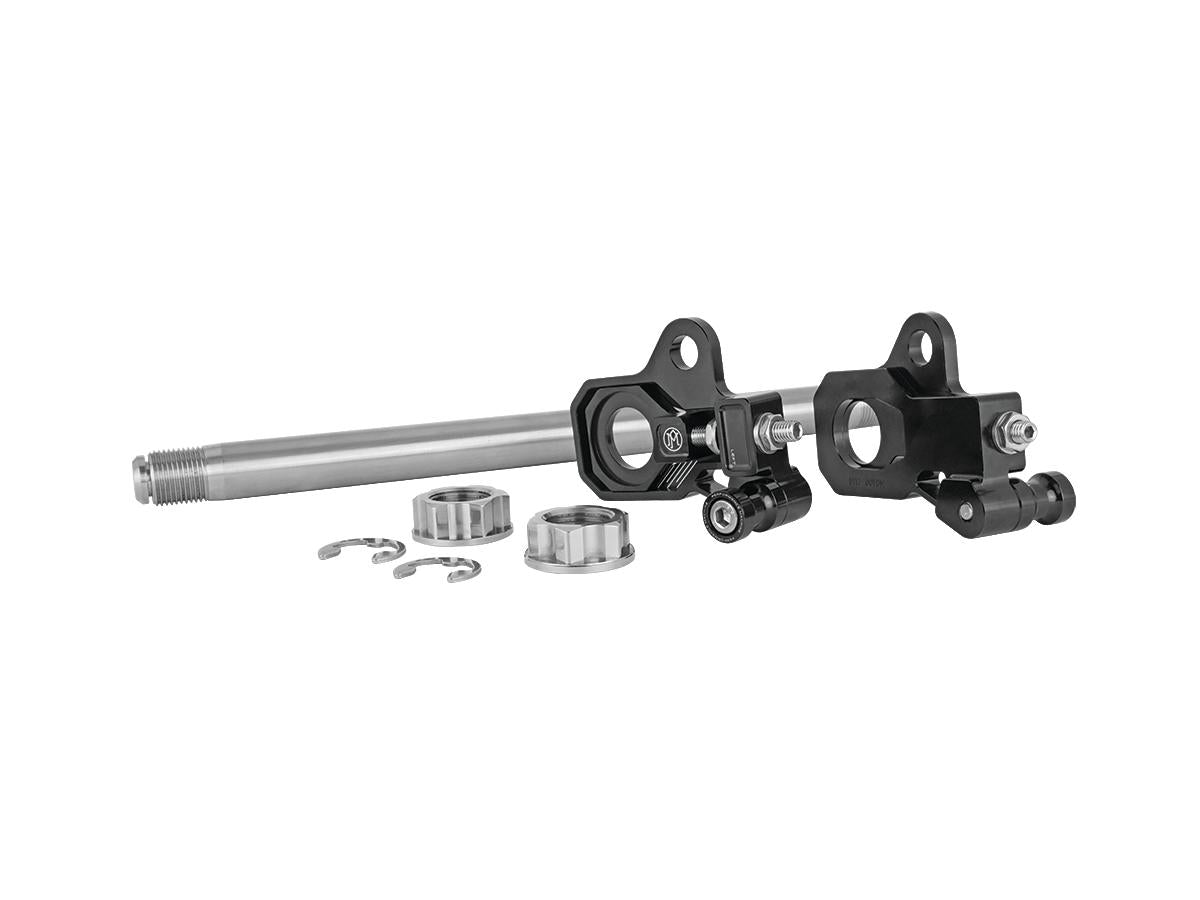 Performance Machine Rear Axle Adjuster Kit For Touring Models Black Performance Machine