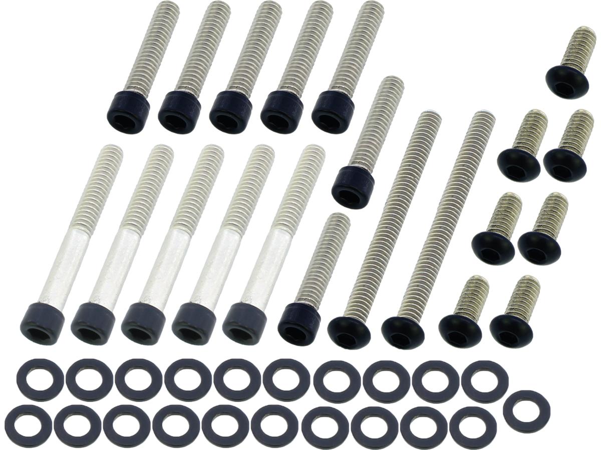 Screws4 Bikes Primary Cover Screw Kit For Dyna, Softail Satin Black Powder Coated Screws4 Bikes Default Title