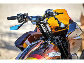Ricks Motorcycles Club Style Pullback Riser Kit For Digital Speedometer 8,5" Height, 1 1/4" Clamp Diameter Black Anodized Ricks Motorcycles