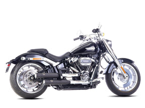 Falcon Double Groove Slip On Mufflers Black Satin Falcon