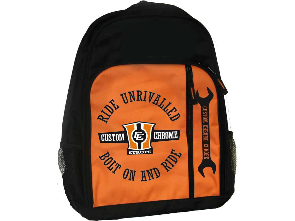 Cce Motorcycle Parts Since 1970 Backpack Black Orange Cce