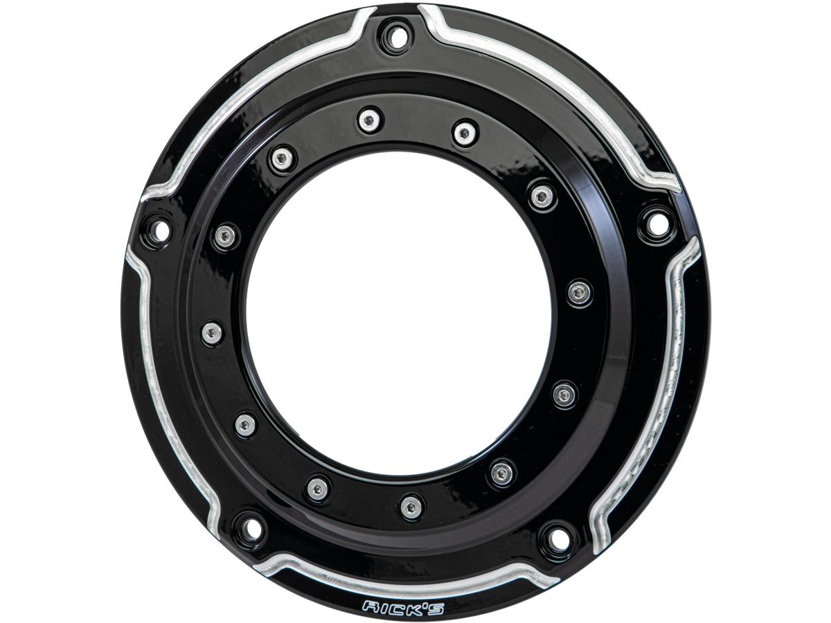 Ricks Motorcycles Porthole Derby Cover 5 Hole Bi Color Gloss Black Ricks Motorcycles Default Title