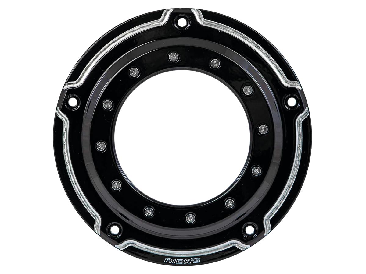 Ricks Motorcycles Porthole Derby Cover 5 Hole Bi Color Gloss Black Ricks Motorcycles