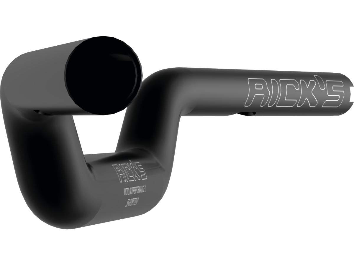 Ricks Motorcycles Tapered From 1 1/4" To 1" Aluminium Handlebar Performance 1 Moto Bar, Total Width Incl. Tbw Sensor: 770 Mm 5 Hole Flat Black Anodized Throttle By Wire Throttle Cables Ricks Motorcycles