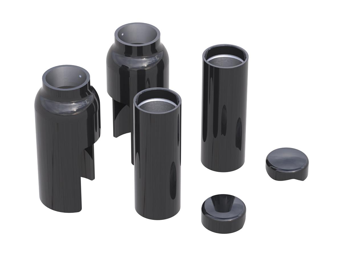 Ricks Motorcycles 6 Piece Fork Cover Kit Black Powder Coated Ricks Motorcycles Default Title