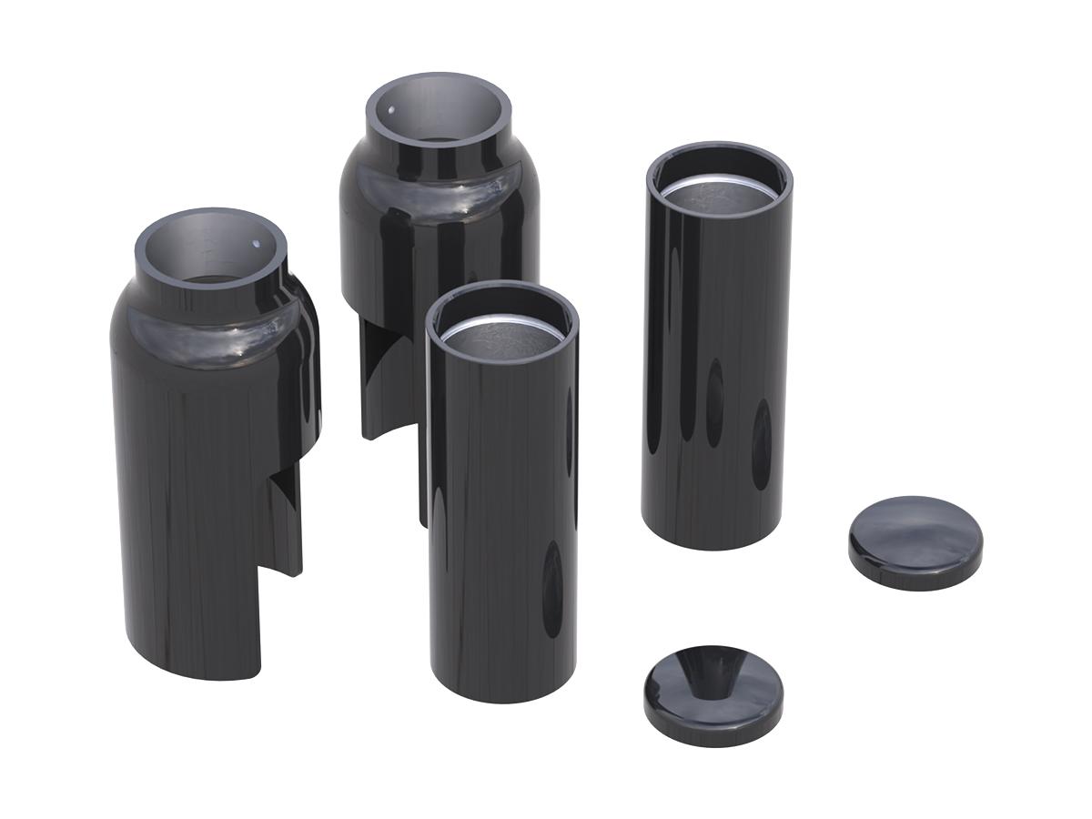 Ricks Motorcycles 6 Piece Fork Cover Kit Black Powder Coated Ricks Motorcycles Default Title