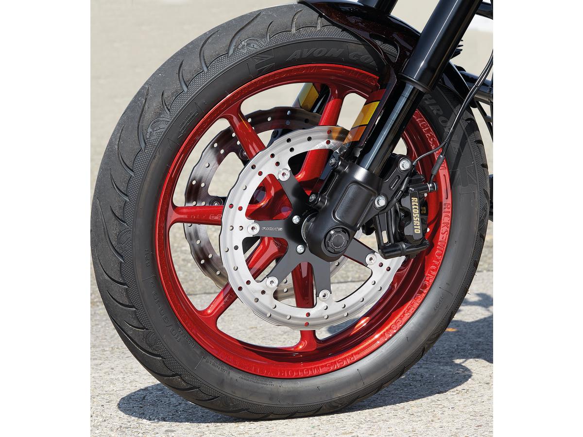 Ricks Motorcycles Club Style Radial Brake Caliper Adapter For 292 And 300 Mm (Spacers Included) Rotors Gloss Black Anodized Dual Disc Front Ricks Motorcycles