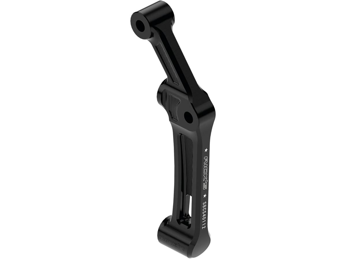 Ricks Motorcycles Club Style Radial Brake Caliper Adapter For 292 And 300 Mm (Spacers Included) Rotor Gloss Black Anodized Single Disc Front Ricks Motorcycles Default Title