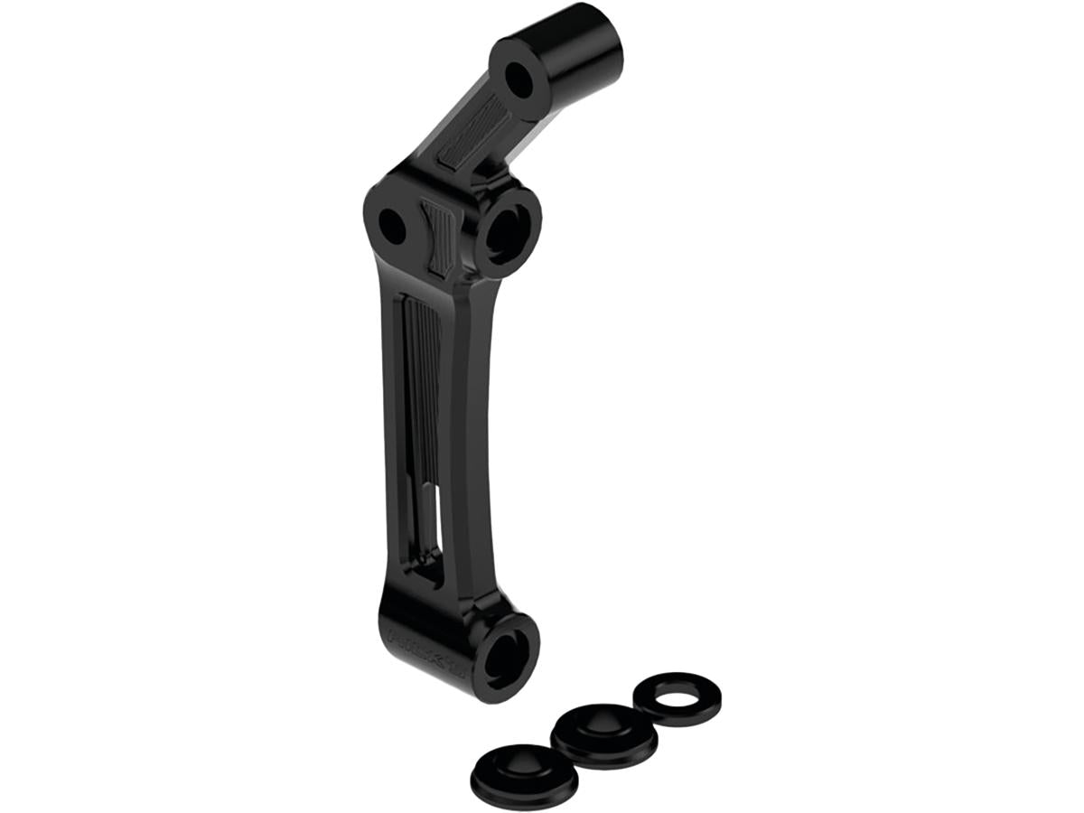 Ricks Motorcycles Club Style Radial Brake Caliper Adapter For 292 And 300 Mm (Spacers Included) Rotor Gloss Black Anodized Single Disc Front Ricks Motorcycles