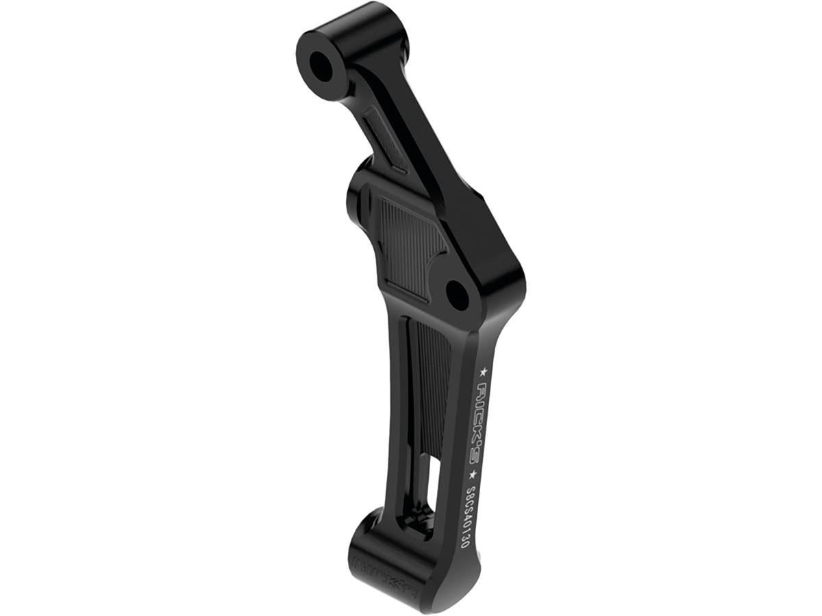Ricks Motorcycles Club Style Radial Brake Caliper Adapter For 330 Mm Rotor Gloss Black Anodized Single Disc Front Ricks Motorcycles