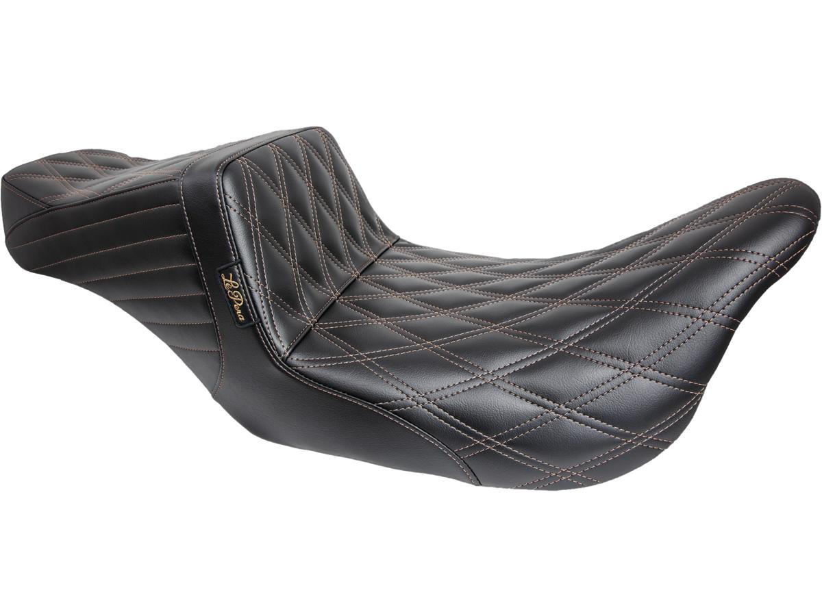 Le Pera Tailwhip Seat Double Diamond, Driver Seating: 12.5" Wide, Passenger Seating: 7.5" Wide Black Vinyl Le Pera Default Title