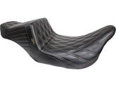 Le Pera Tailwhip Seat Double Diamond, Driver Seating: 12.5" Wide, Passenger Seating: 7.5" Wide Black Vinyl Le Pera Default Title