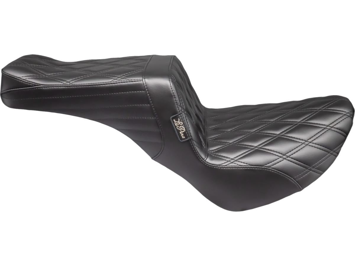 Le Pera Tailwhip Seat Double Diamond, Driver Seating: 10.75" Wide With 6" Of Back Support, Passenger Seating 7" Wide Black Vinyl Le Pera