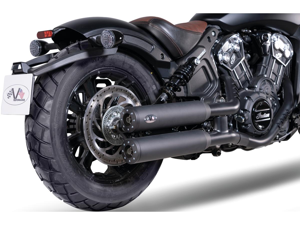 V Performance Double Slip On Muffler Set Endcap Chubby Black Ceramic Coated V Performance