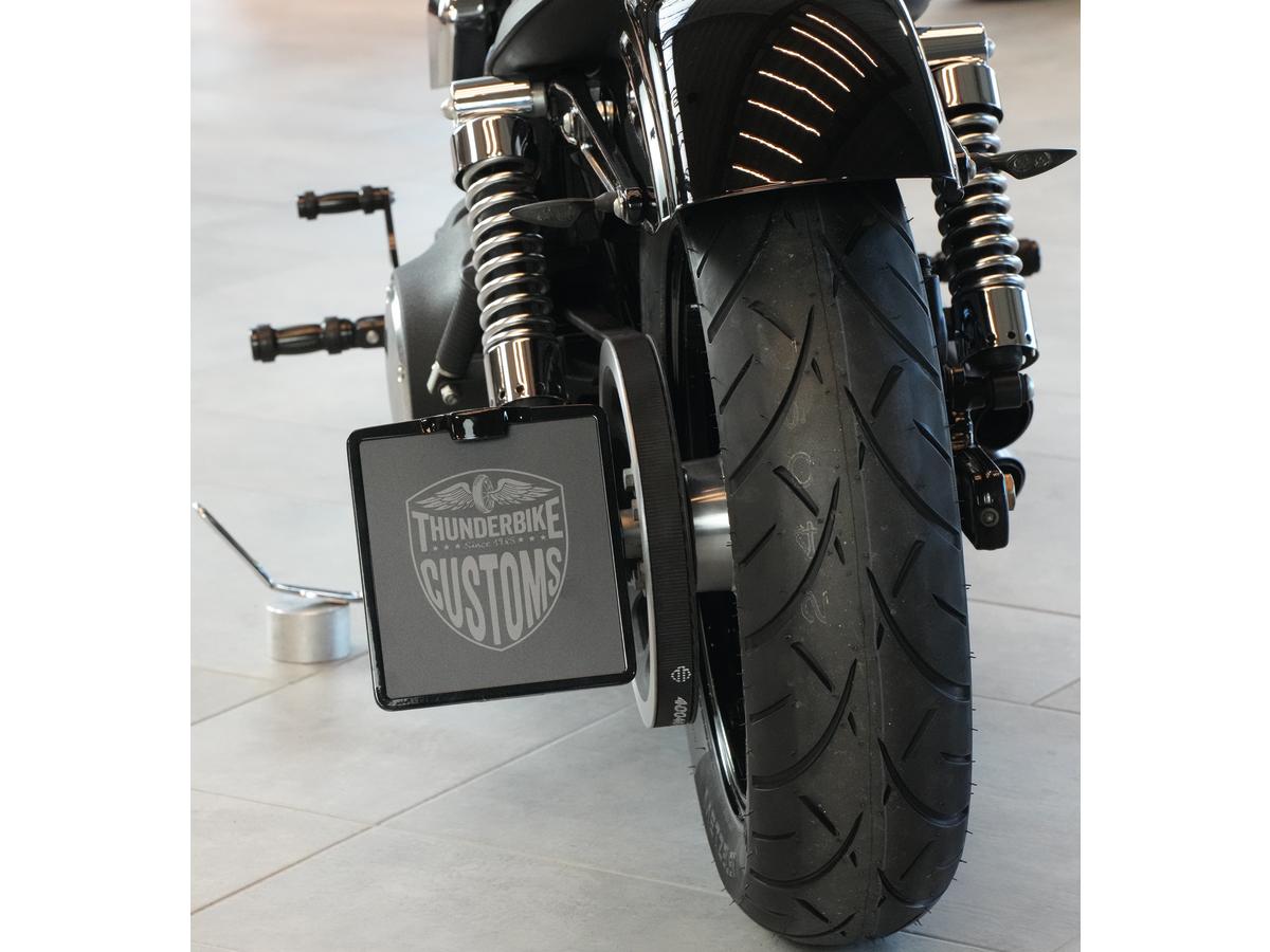 Thunderbike Medium Pro Side Mount License Plate Bracket Black Thunderbike