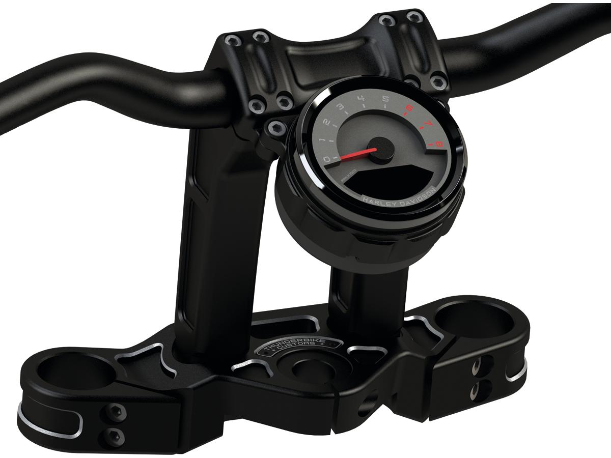Thunderbike Clubstyle Riser Kit Height: 7", For 1 1/4" Handlebar, Round Instrument Black Satin Thunderbike Default Title