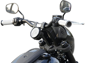 Thunderbike Clubstyle Riser Kit Height: 9", For 1 1/4" Handlebar, Round Instrument Black Satin Thunderbike