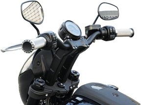 Thunderbike Clubstyle Riser Kit Height: 9", For 1 1/4" Handlebar, Round Instrument Black Satin Thunderbike