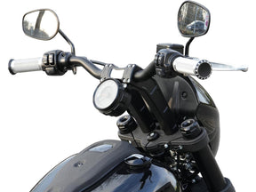 Thunderbike Clubstyle Riser Kit Height: 9", For 1 1/4" Handlebar, Round Instrument Black Satin Thunderbike