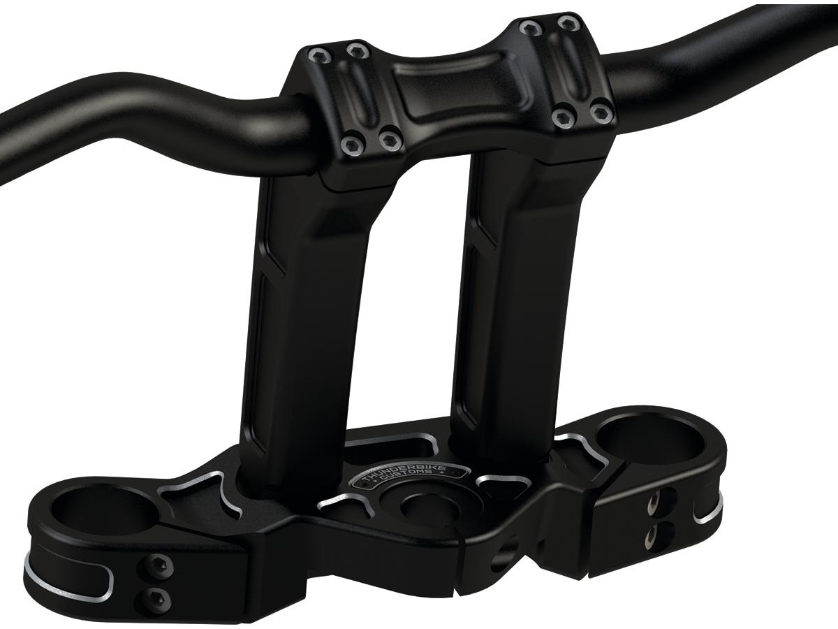 Thunderbike Clubstyle Riser Kit Height: 7", For 1 1/4" Handlebar, No Instrument Black Satin Thunderbike