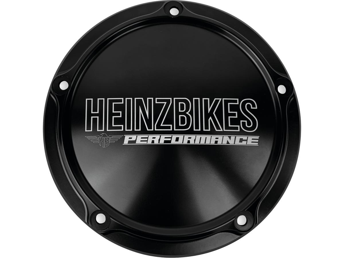 Heinz Bikes Performance Derby Cover 5 Hole Gloss Black Anodized Heinz Bikes