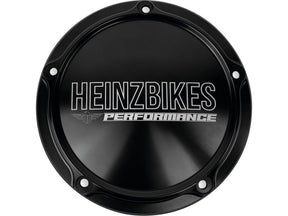 Heinz Bikes Performance Derby Cover 5 Hole Gloss Black Anodized Heinz Bikes
