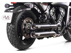 V Performance Double Slip On Muffler Set Endcap Revolver Chrome V Performance