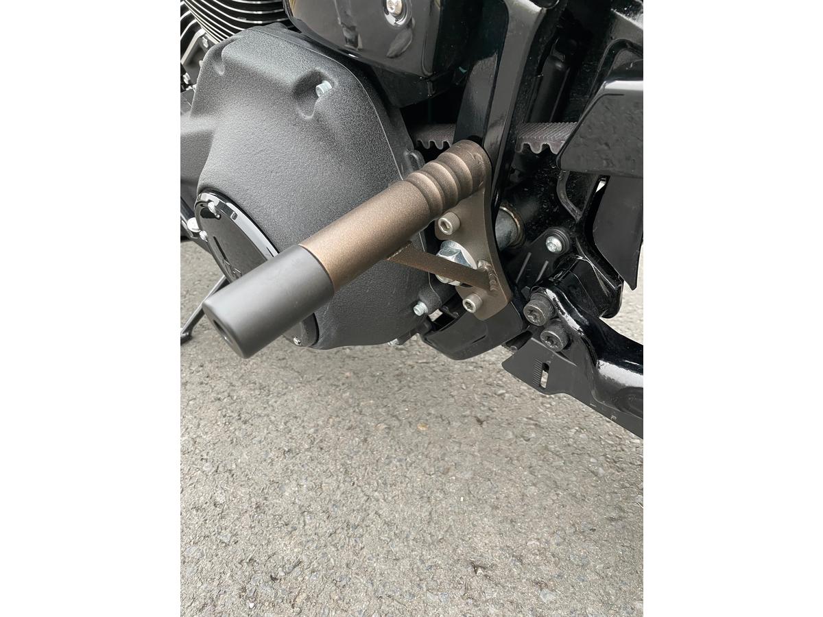 Kodlin Club Style Engine Guard For M8 Softail With Oil Cooler Protection Bronze Powder Coated Rear Kodlin