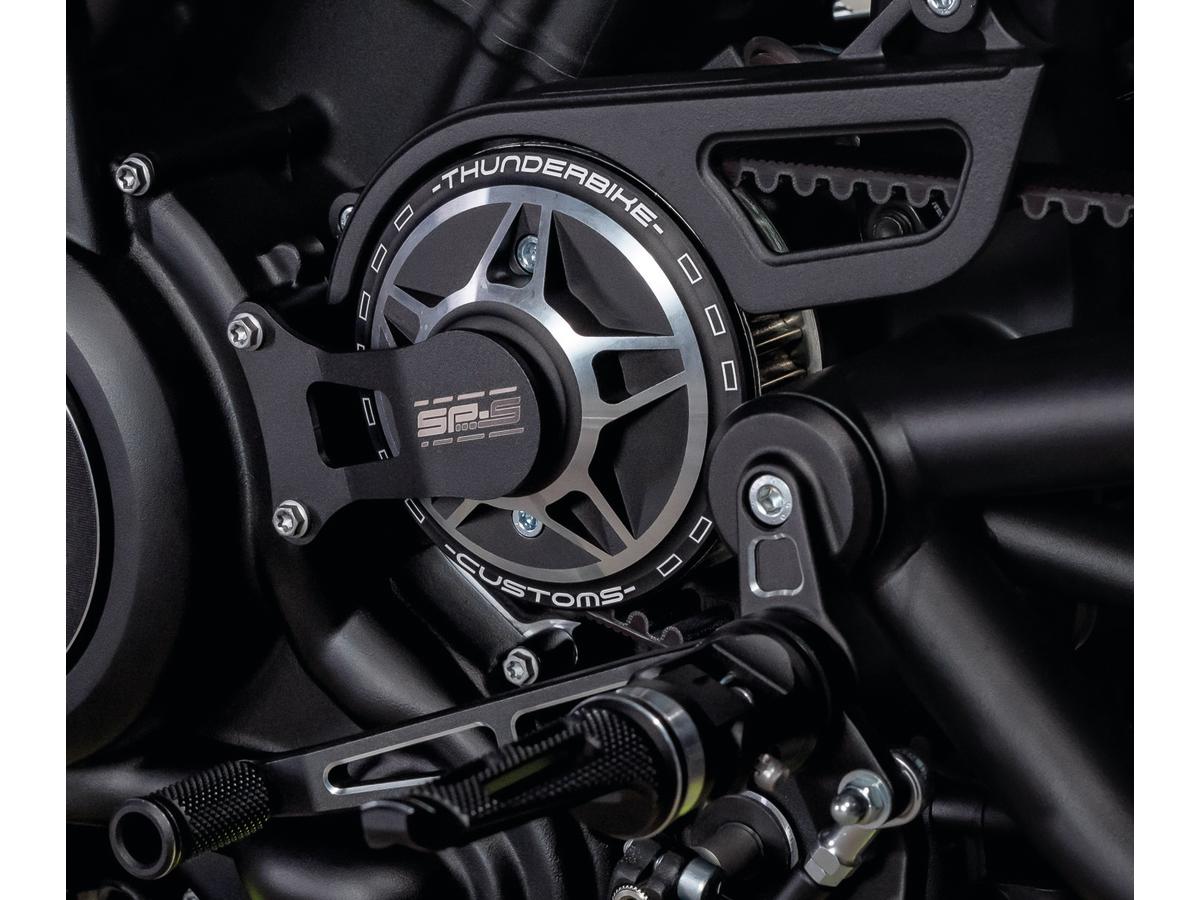 Thunderbike Front Pulley Cover For Sportster S And Nightster Sp S Design Black Cut Thunderbike